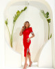 Vestido Celine Midi Vermelho