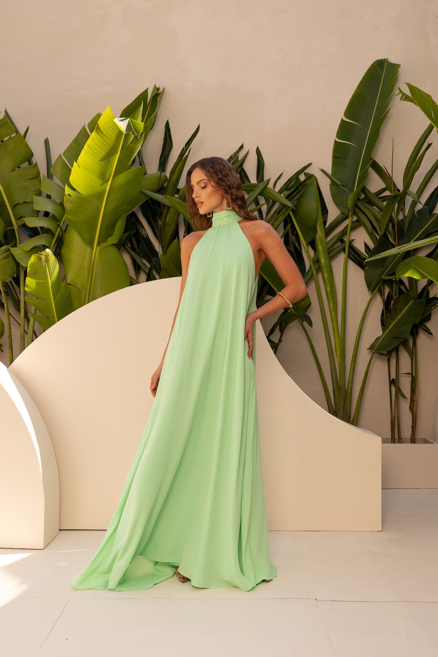 Vestido Marion Longo Verde Água