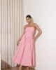 Vestido TQC Midi Godê Rosa