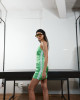 Vestido Acetinado Renda Summer Track Verde