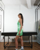 Vestido Acetinado Renda Summer Track Verde