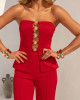 Conjunto Corset Trellis Vermelho