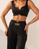 Conjunto Trellis Top E Calça Pantalona Preto