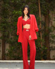 Conjunto Trellis Top E Calça Pantalona Vermelho