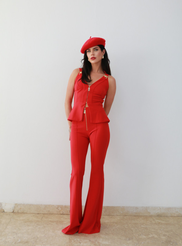 Conjunto Dakota Flare Vermelho