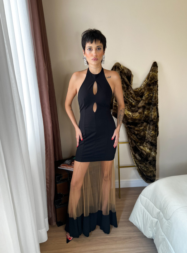 Vestido Carolyn Longo Preto