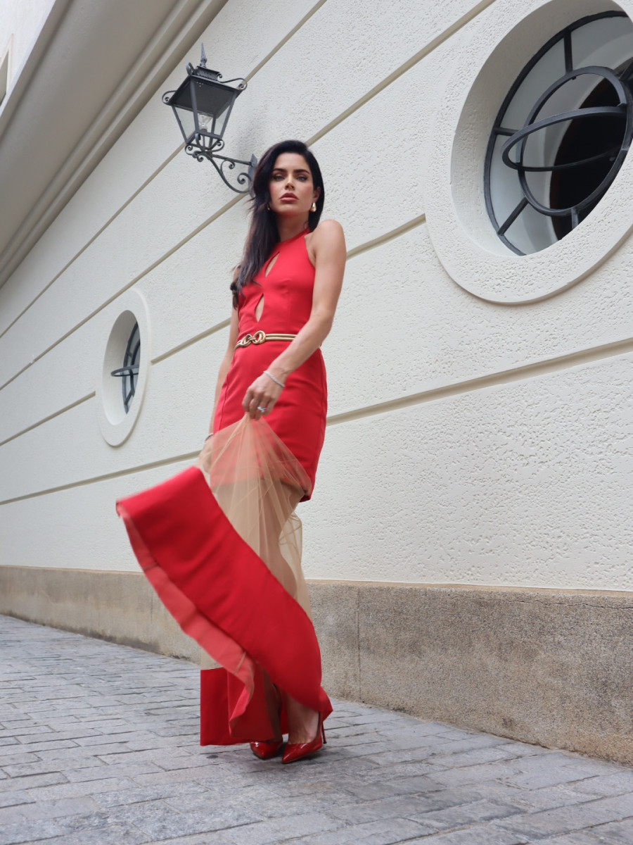 Vestido Carolyn Longo Vermelho