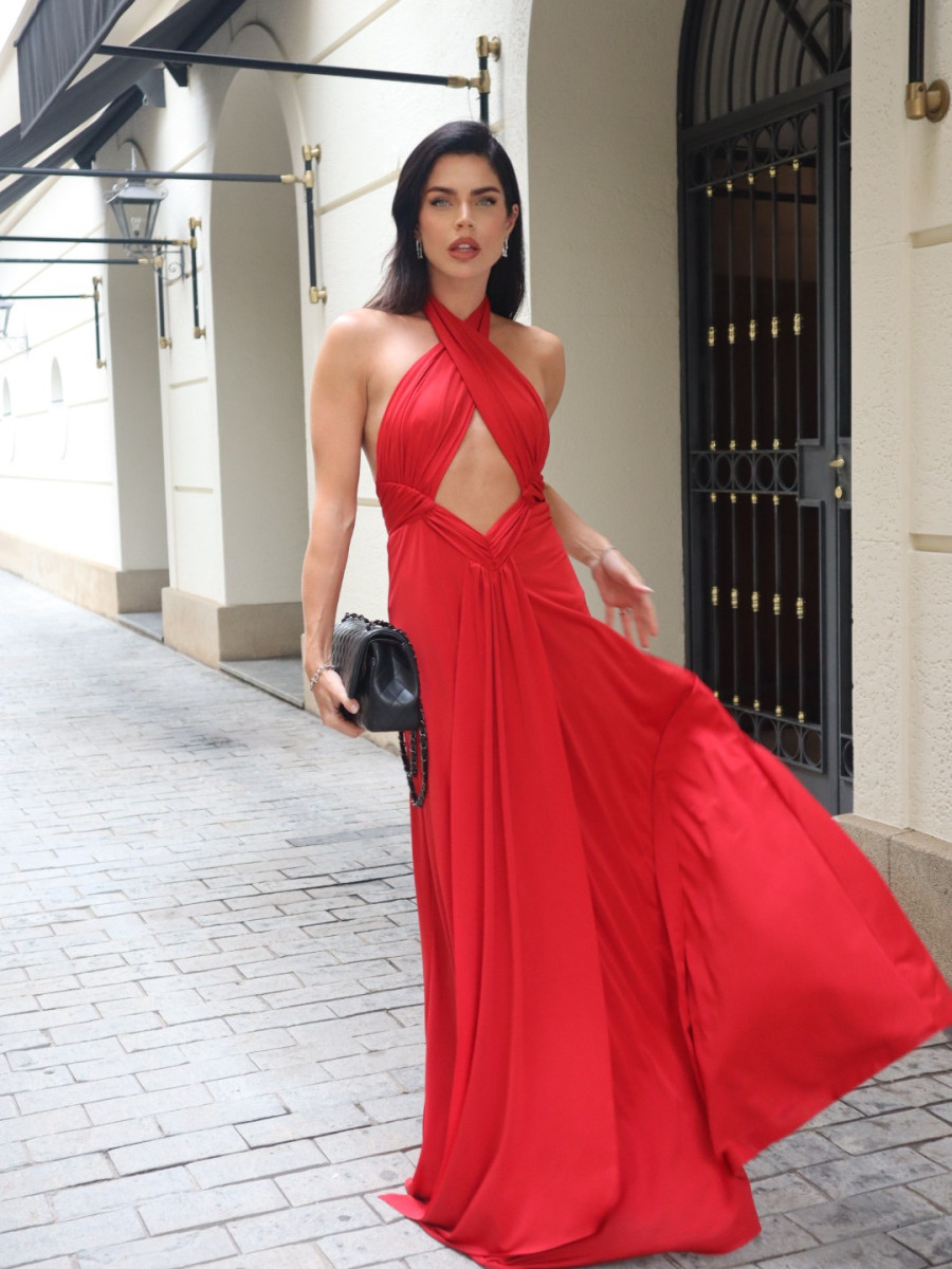 Vestido Vellany Longo Vermelho