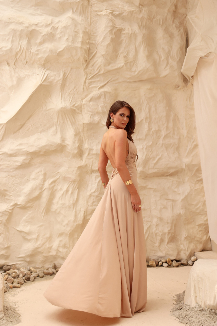 Vestido Vellany Longo Nude