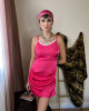 Vestido Acetinado Renda Summer Track Pink