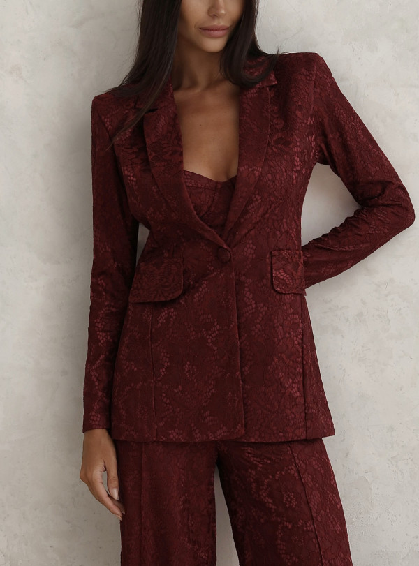 Blazer Sissy Renda Cereja Blazer Sissy Renda Cereja