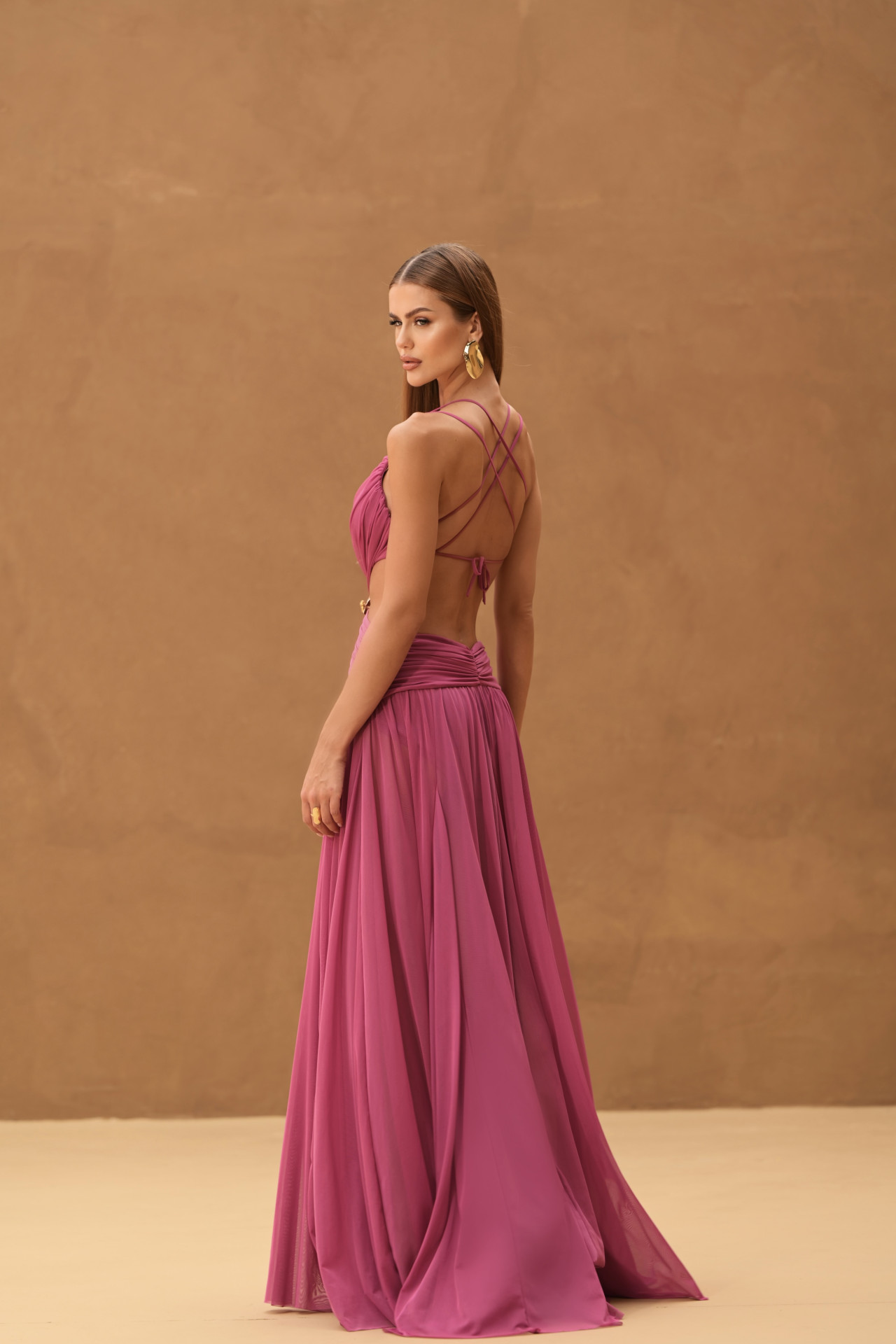 Vestido Rosali Longo Fúcsia Vestido Rosali Longo Fúcsia